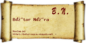 Bátor Nóra névjegykártya